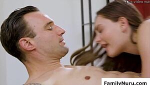 um like... my naughty stepdaughter's doin her first oiled dick massage... oops!