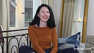 Blonde Glacier Eyes Brunette Fingers Tight Hairy Pussy to Hard Orgasm