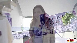 german scout pounds short redhead teen angie elif's ass at casting