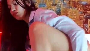 hot latina flashes tits and masturbates with dildo outdoors!