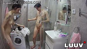luuv webcam couple steams up homemade shower exhibition