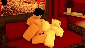 cute roblox girl teases with her curves begging for that creampie fill-up