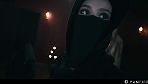 Cosplay Lesbian Vampires Rip Clothes for Intense Pussy Eating BDSM Lezdom