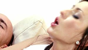 whoa brunette simone style slut takes deep assfucking then feet cumshot sloppy!