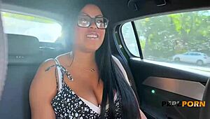 lola smith rides cock in countryside car