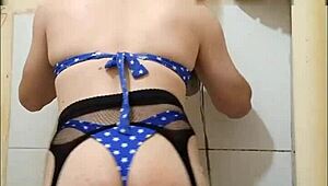 Curvy Shemale Prostitute In Bikini Thong Shakes Huge Ass Lingerie Panties Crossdressing Tease