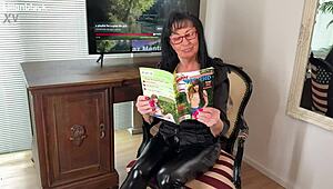 Mature BBW Brunette Shakes Huge Saggy Natural Tits and Hairy Wet Pussy with Dildo in Relaxed Outdoor Solo