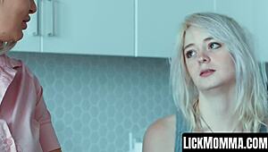 teen annie archer and stepmom london river swap dildos fucking each other silly