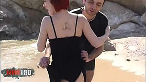 skinny french teen mahylis dives into beach adventure with alex