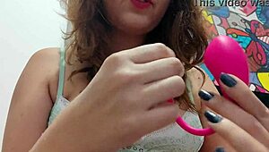 Naughty babe shows off her favorite toy