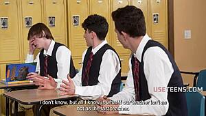 Valentina Nappi Italian Teacher Fucks Glasses-Wearing Student Moaning Big Tits Orgasm Classroom