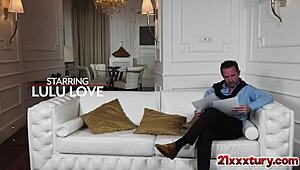 Lulu Love Fucks David's Cock Bent Over in Heels