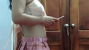 Nude Dancer Twists Bare Body Seductively