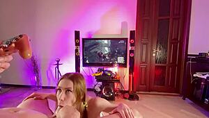 had to drop the game when this slutty petite blonde begged to stretch her tight little asshole wide