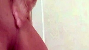 Sexy brunette MILF lesbians lick and toy each other passionately