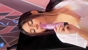 college girl rocks her dildo hard in secret play