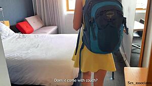 My Heart Skips as Stepsis Feels My Hard Cock Touching Her Wet Ass in Shared Bed