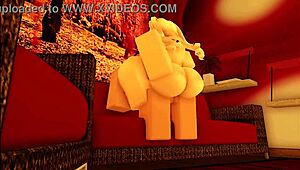 cute roblox girl teases with her curves begging for that creampie fill-up