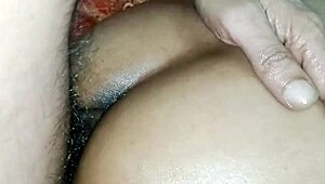 stepsister's tight asshole stretched wide filled with hot cum during rough desi doggystyle pounding