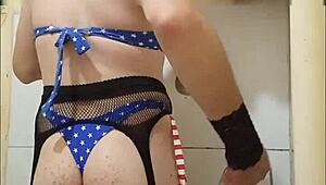 Curvy Shemale Prostitute In Bikini Thong Shakes Huge Ass Lingerie Panties Crossdressing Tease