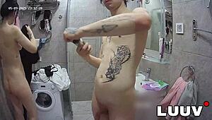 luuv webcam couple steams up homemade shower exhibition