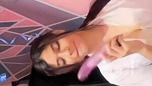 college girl rocks her dildo hard in secret play