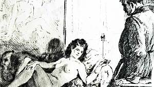 vintage erotic cartoons from retro antique days tease with naughty drawn fantasies