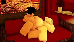 cute roblox girl teases with her curves begging for that creampie fill-up