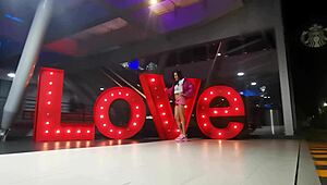 Crossdressing tranny exhibits short skirt panties in public guarrita 😈👗💋 flashing everything!