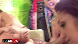 yo latina vicki chase wrecked by five cocks at wild orgy! 🎉🍆👅