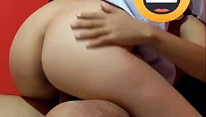 college uniform latina breaks in her ass riding teacher's cock homemade interview party