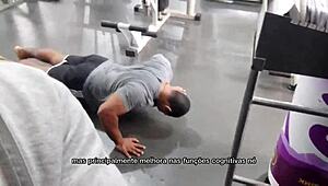 bro hits the gym with sis for the best chest workout ever using her big tits