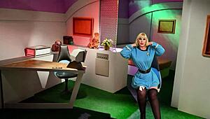 granny nurse cosplays hospital patient on romulan fuck machine