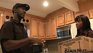 wanna see this fat ebony postwoman's juicy ass take big black cock deepthroat rough?