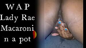 Lady Raex Fingers Her Juicy Wet Ebony Ass and Pussy Close-Up