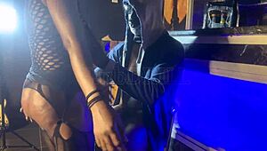 slut strips teases rides big black cock at bar then fucks hard