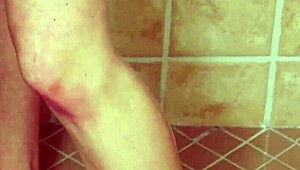 gorgeous blonde steps into steamy shower for total refresh