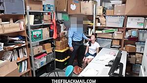 i'm little carolina sweets, caught stealing at the shop so i spread my legs wide for the security guard's hard cock in the office