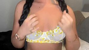 My slutty british girlfriend squirts wildly on webcam craving orgasmic toy play