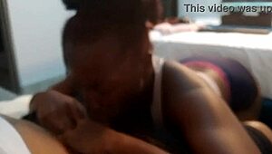 Super feminine ebony MasterMeat1 deepthroats apartment owner's monster cock!