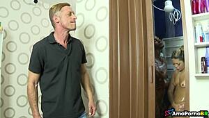 Wow, my wife's slurping that nephew's monster cock!