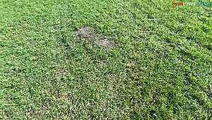 Fall vibes hit so I stroke my cock naked outdoors barefoot!