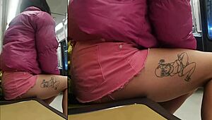 Crossdressing tranny exhibits short skirt panties in public guarrita 😈👗💋 flashing everything!