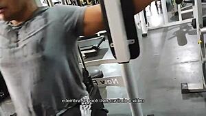 bro hits the gym with sis for the best chest workout ever using her big tits