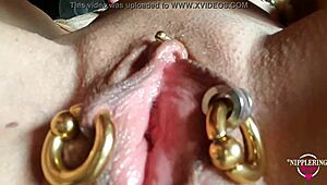 what if nippleringlover's mother explored her unique piercings rubbing sensitive spots extreme close-up