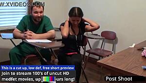 Freshman Yesenia Sparkles Endures Mandatory Hitachi Orgasms from Tampa Doctor