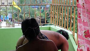 black indian housewife rims husband's asshole then sucks cock deep