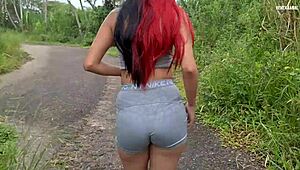 Damn we climb mountain then I fuck hot guide ass outdoors