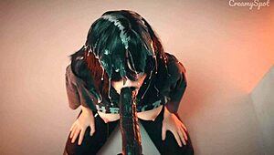 shy hikikomori teen turns slut on fuckmachine with creampie drip