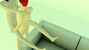 Chinese top model in red lingerie fucks photographer on sofa to pay for photos.